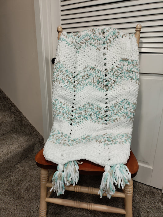 Chenille Chevron Baby Blanket