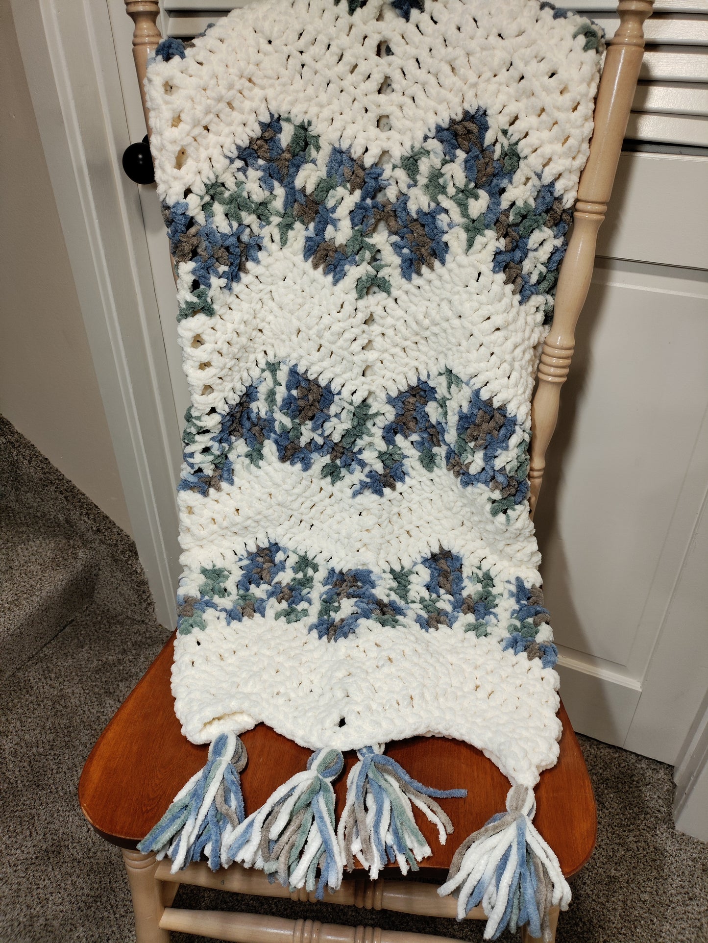 Chenille Chevron Baby Blanket